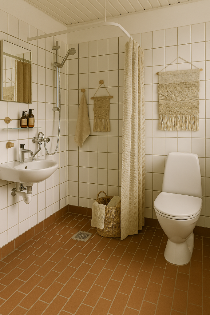 Horseager 2-v. toilet Samala toilet og bad i lejlighed Horseager, Hvalsø
